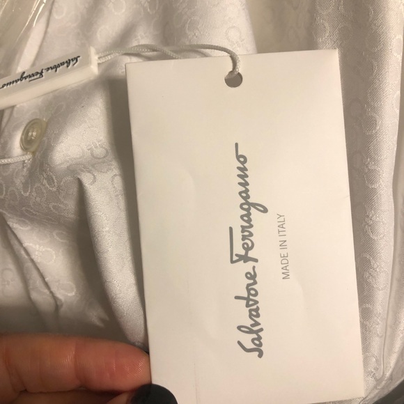 Ferragamo Tonal Gancini Print Button-Down NEW WITH TAGS - Picture 14 of 16